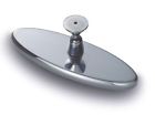 43-6613 Rpc Oval Billet Rearview Mirror Glue On Rear View Streetrod