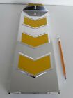 600931 Retrac Stainless West Coast Truck Mirror Yellow Embossed Chevrons Back