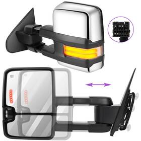 Asp11635201ed As Speedfather Mirrors Chrome Power Heated Running Light Signals For 2014-2018 Silverado Sierra