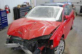128-51126r Audi Oem Side View Door Mirror For A3 Right Blk-text Red-cvr Pwr Tested Gd