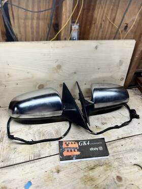 E1010754 Audi 06-08 C6 S6 A6 Aluminum Side Power Door Mirror Pair Oem Left R Rear View