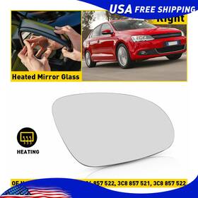1770rh Auxito Mirror Glass Passenger Side Heated For 2011-2018 Volkswagen Vw Passat Jetta K