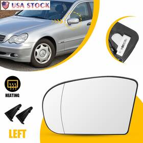 2038100121 Auxito Left Side Heated Mirror Glass Fits 01-07 Mercedes E C Class W211 W203