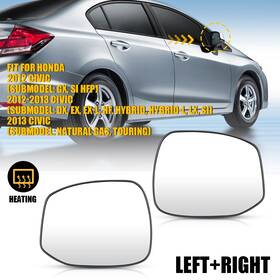 76253-tr3-a01 Auxito 2x Driver And Passenger Side Power Heated Mirror Glass For 2012-2013 Honda Civic 76253-tr3-a01 Auxito 2x Driver And Passenger Side Power Heated Mirror Glass For 2012-2013 Honda Civic