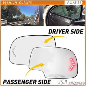Gm1325102 Auxito For 03-2007 Chevy Gmc Cadillac Mirror Glass Heated Turn Signal Driver L&r Side H