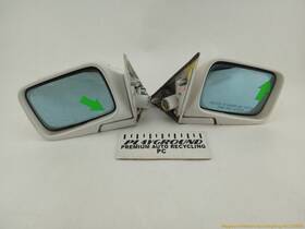 128-51548 Bmw 735i E32 Pair Of Left And Right Side Rear View Mirror White Fits 1988-1992 88