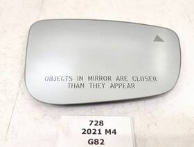 9492762 Bmw 21-23 Oem G82 M4 Passenger Side Mirror Glass Blind Spot Heated Auto Dim
