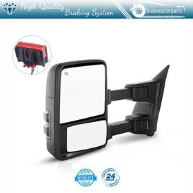 Bmp05051212it Brakemotorparts Left Black Mirror For 2008-2016 Ford Super Duty Truck Manual Smoke Edge Lamp