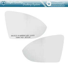 Bra843931oke Brakemotorparts Mirror Glass Set Chrome Heated With Backing Plate For 13-23 V.w. Golf 7 Left Right