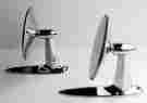C5557ccm Upi 1950s Classic Car Exterior Mirrors Pair Stainless Steel Heads Die Cast Chr Base