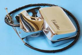 60502401 Cadillac 1973-78 Eldorado Oem Driver Side Remote Mirror With Thermometer - Works