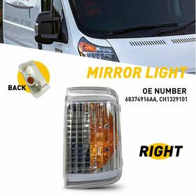 Ch1329101 Carcomponentmarted Passenger Side Mirror Turn Signal Lamp For 2014-2021 Ram Promaster 1500 2500