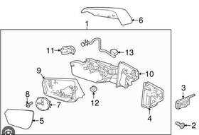 84690966 Chevrolet Truck 2018 Equinox Driver Left Side View Mirror With Turn Signal Oem
