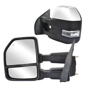 Fo1321520 Digautoparts Lh Rh Tow Mirrors For 2016-19 Ford F150 Power Heated Signal Light Chrome 8 Pin