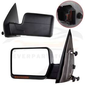 10042944 Everpartstorecs 1 Pair Power Heated Turn Signal Side View Mirrors For 2004-2006 Ford F150 Pickup
