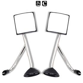 Fla8081610ma Flatroad For 2002&newer International Lh Rh Side Chrome Hood Manual Mirrors Assembly
