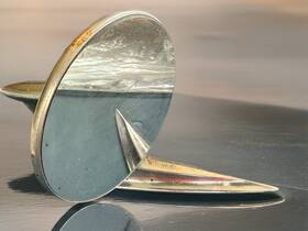 M1341 Ford Vintage Chrome Rear View Side Mirror As Is Please Review All Pics