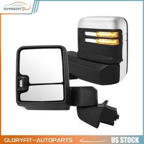 Go118sg075f1301 Gloryfit-autoparts Chrome Power Temp Sensor Mirrors Lh&rh With Signal For 19-22 Chevy Silverado 1500