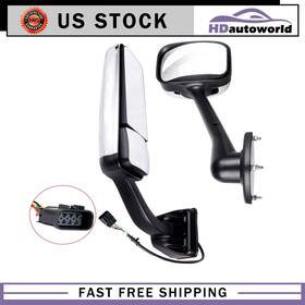 Hd816ds104f796 Hdautoworld Manual And Power Heated For Freightliner Cascadia Driver Lh Side Chrome Mirror