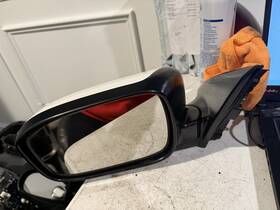 128-53157l Honda 2003-2007 Accord Driver Side Manual Folding Door Mirror White Oem Used