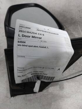 128-64504l Mazda Driver Side View Mirror Without Blind Spot Alert Fits 13-15 Cx-9 382869 128-64504l Mazda Driver Side View Mirror Without Blind Spot Alert Fits 13-15 Cx-9 382869