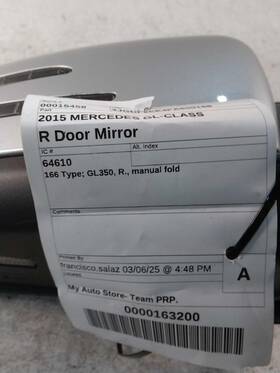 Mercedes-benz 128-64610r Passenger Side View Mirror 166 Type Gl350 Fits 13-16 Gl-class 405969