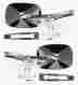 Mi01-681r Mi01-681l Gm Rectangular Side Rear View Mirror Outer Pair Lh Rh W Hardware Ribbed Base 3914753 3914754