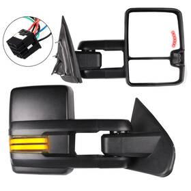 12332936 Motofatory Towing Mirror Pair For 14-20 Chevy Gmc Black Heated Turn Signal Light In