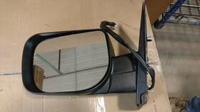 128-64385l Nissan Oem Side View Door Mirror For Titan Left Blk-txt Pwr Tested Gd Cvr Scratch