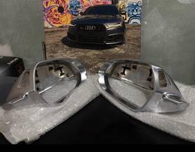 5de023 Oem 72 Audi S6 Rs6 A6 Satin Silver Chrome Mirror Caps C7 4g With Lane Assist