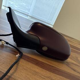 95573104303 Porsche 2003 04 05 06 Cayenne Left Driver Side View Door Mirror Red Oem