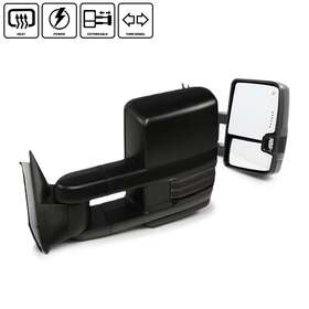 Tow-cs07-pw-ts-sq-ht-sm Racerinnovation For 2007-2013 Silverado Power Heated Smoke Sequential Signal Trailer Towing