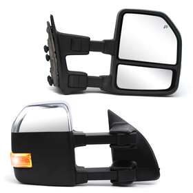 Reyee 99-16 F250 F350 F450 F550 Towing Mirrors For 2001-2013 Ford Power Heated Turn Signal Chrome