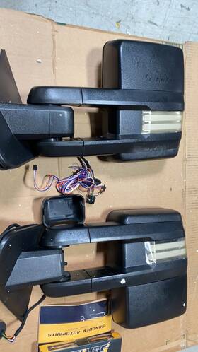 Sn-bc5514-sd Sanooer Used Smoked Switchback Black Tow Mirrors For 2014-2019 Silverado Sierra