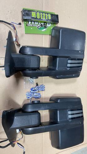 Sn-bd8909-sdb Sanooer Open Box Tow Mirrors Power Heated For 09-18 Dodge Ram 1500 2500 Led Sequential