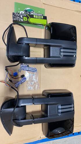Sn-pbc5507-sdb Sanooer Used Black Switchback Tow Mirrors Power Heated For 07-14 Chevy Silverado Sierra