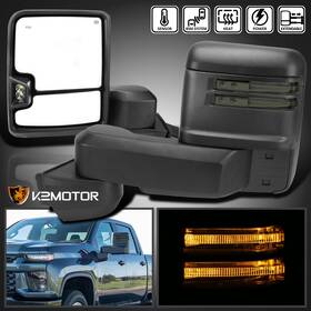 Rmx-siv2025g3ghp-fs Spec-d Tuning Fits 2020-2025 Silverado 2500hd 3500hd Power Heated Tow Mirrors Smoke Led Bsm