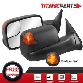 40601m93001y-b2 Titanicparts 2pcs Power Heated Tow Mirrors For 2005-2015 Toyota Tacoma With Led Turn Signal