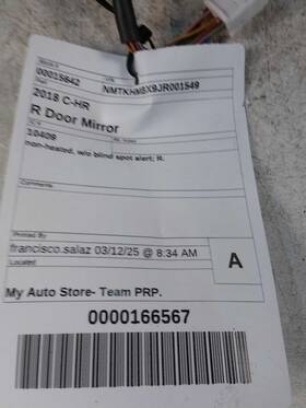 128-10409r Toyota Passenger Side View Mirror Non-heated Fits 18 C-hr 409535