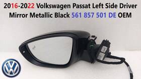561857501de Volkswagen 2016-2022 Passat Left Side Mirror Metallic Black Oem