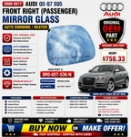 09-17 Audi Q7 SQ5 Oem Auto Dim Mirror Glass Passager Rh Side 8R0-857-536-N S1. Fixed Price $129.99.