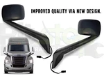 Freightliner Cascadia New Gen 2018-CURRENT Black Hood Mirror Set Pair Heated. Fixed Price $199.99.