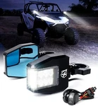 Aluminum Utv Offroad Led Spot Light Side Rear View Mirrors For 1.6"-2" Roll Bar. Fixed Price $96.24.