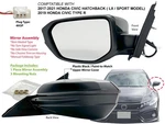 Mirror For Honda Civic Hatchback Lx & Sport Model 2017-2021 Driver Left Side. Fixed Price $86.99.