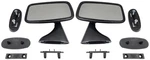 Pair Of Tex Style Black Exterior Door Mirrors Classic Mini Ford Mgb Triumph. Fixed Price $67.21.