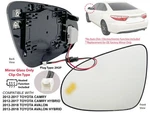 Mirror Glass For Camry 2012-2017 Avalon 2013-2018 With Blind Spot Driver Side. Fixed Price $35.21.