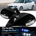 For 99-04 Bmw 3-SER E46 2D M-3 Style Gloss Black Led Manual Side Mirrors Pair. Fixed Price $49.95.