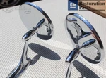 Round Bowtie Outside Rearview Mirrors Ribbed Base Chevy Chevelle Impala Nova New. Fixed Price $92.36.