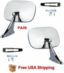 Gm 1970-1972 Chrome Rectangular Rear View Door Side Mirror & Hardware. Fixed Price $109.85.
