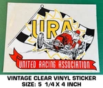 United Racing Association - Vintage 90'S Clear Vinyl Decal Sticker. Fixed Price $9.42.